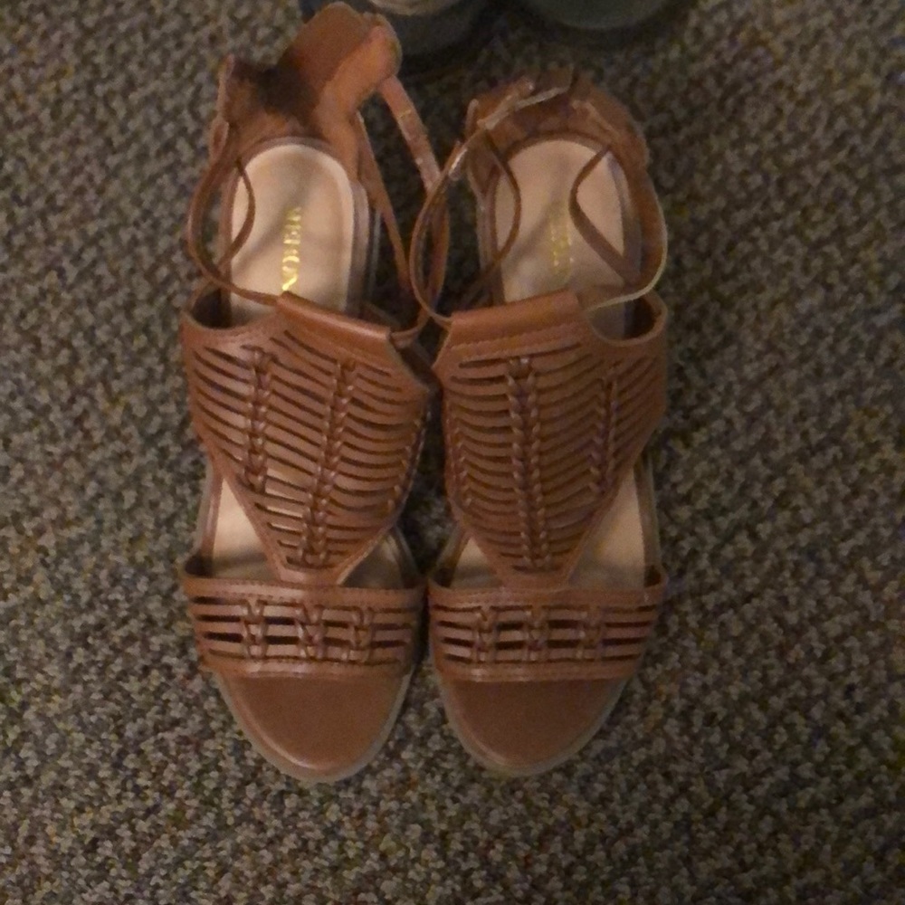 Brown high heels